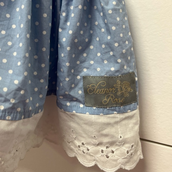 Eleanor Rose 12 mo blue polka dot dress - Picture 2 of 4